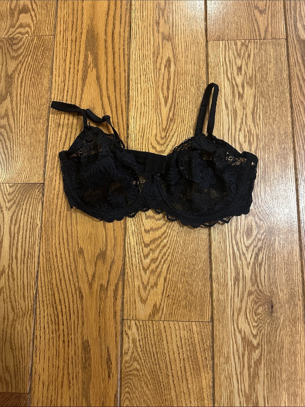 Black lace bra